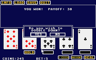 Draw Poker / Double Down atari screenshot